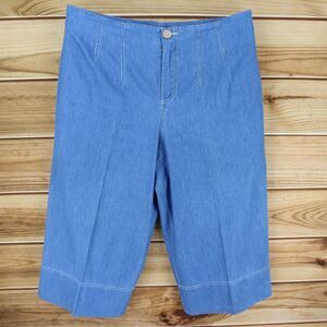 Ophelia Roe Casual Capri Pants‎ High Rise Womens 16 Light Blue Faux Back Pockets